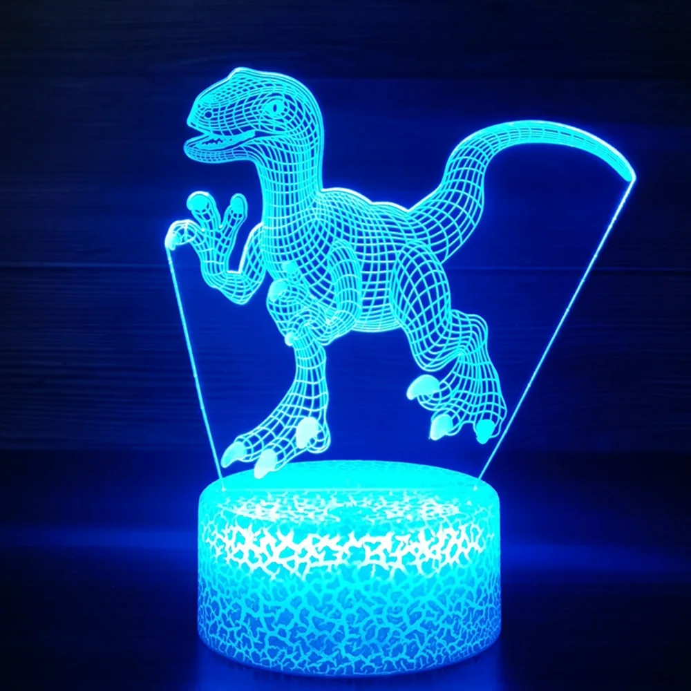 3D Cute Dinosaur Night Light Kids LED Dino Lamp Lovely USB Acrylic Glasses Table Nightlight for Children Gift Lamp Bedroom Decor view 3