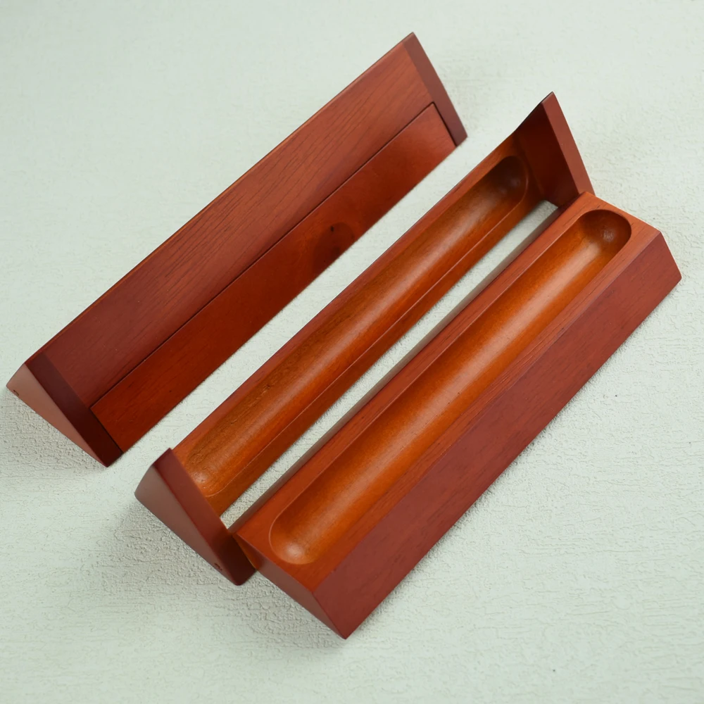 

Handmade Wooden Triangular Pencil Case - Foldable Pen Holder Multifunctional Stationery Box Desk Organizer