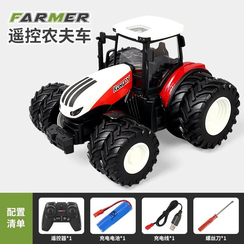 Controle Remoto Farm Transport Car, 8-Wheeled Farmer Truck, Dispensador de fertilizantes, Trator, Inércia, Return Simulation Model Toy