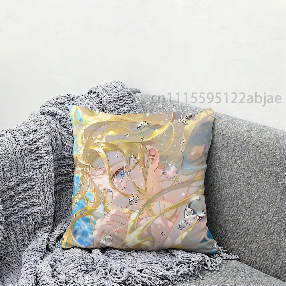 S-Summertime Render Throw Pillow Case 40x40cm Decoration DIY Square Chair Pillowcase Pad Cover