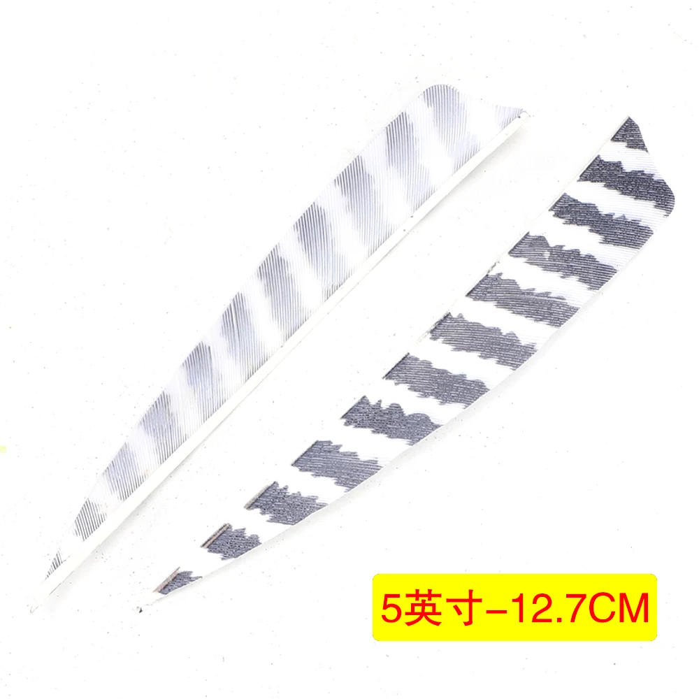 24Pcs 3 zoll 4 zoll 5 Zoll Schild Cut Pfeil Federn Gestreiften Echten Türkei Cut Feder Bogenschießen Zubehör Befiederung federn – Detail 24