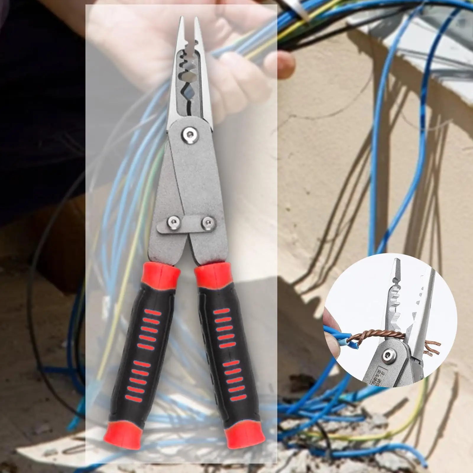 

Wire Cutter Tool Professional Non Sllip Multifunctional Cable Crimper Plier Wire Plier for Electricians