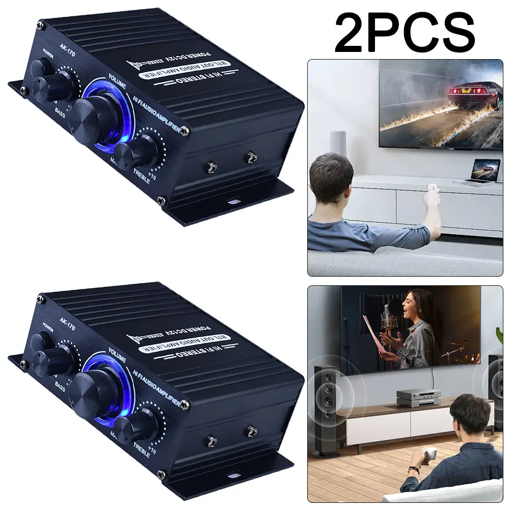 

3-1Pcs AK-170 HiFi Amplifier High-fidelity Mini Audio Power Amplifier 2 Channel DC12V 200W+200W Home Car Amp Bass with RCA Input