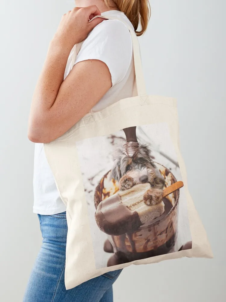 Merle Mini Bernedoodle Tote Bag shopper bag women canvas Beach bag Women's bags Canvas Canvas Tote