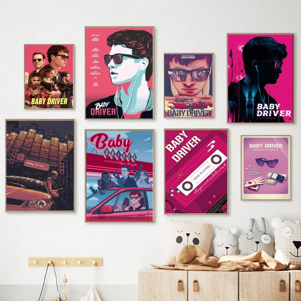 Baby Driver Movie Poster No Framed Poster Kraft Club Bar Paper Vintage Poster Wall Art Painting Bedroom Study Stickers