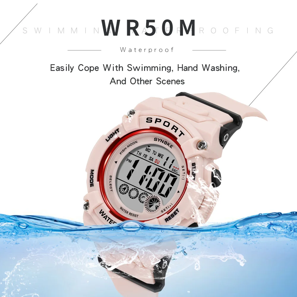 SYNOKE Kids Watches Personality Luminous Waterproof Wristwatch Children Boys Girls Electronic Clock Sports Student Watch Relojes