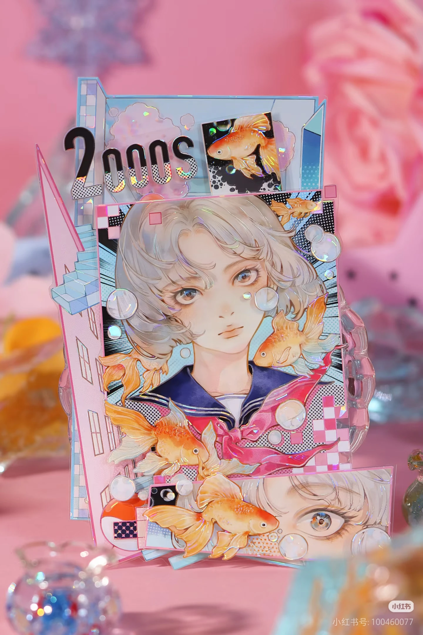 S6 Journal Girl Shiny Washi Pet Tape Shiny Collage Mobile Phone Back Card Character