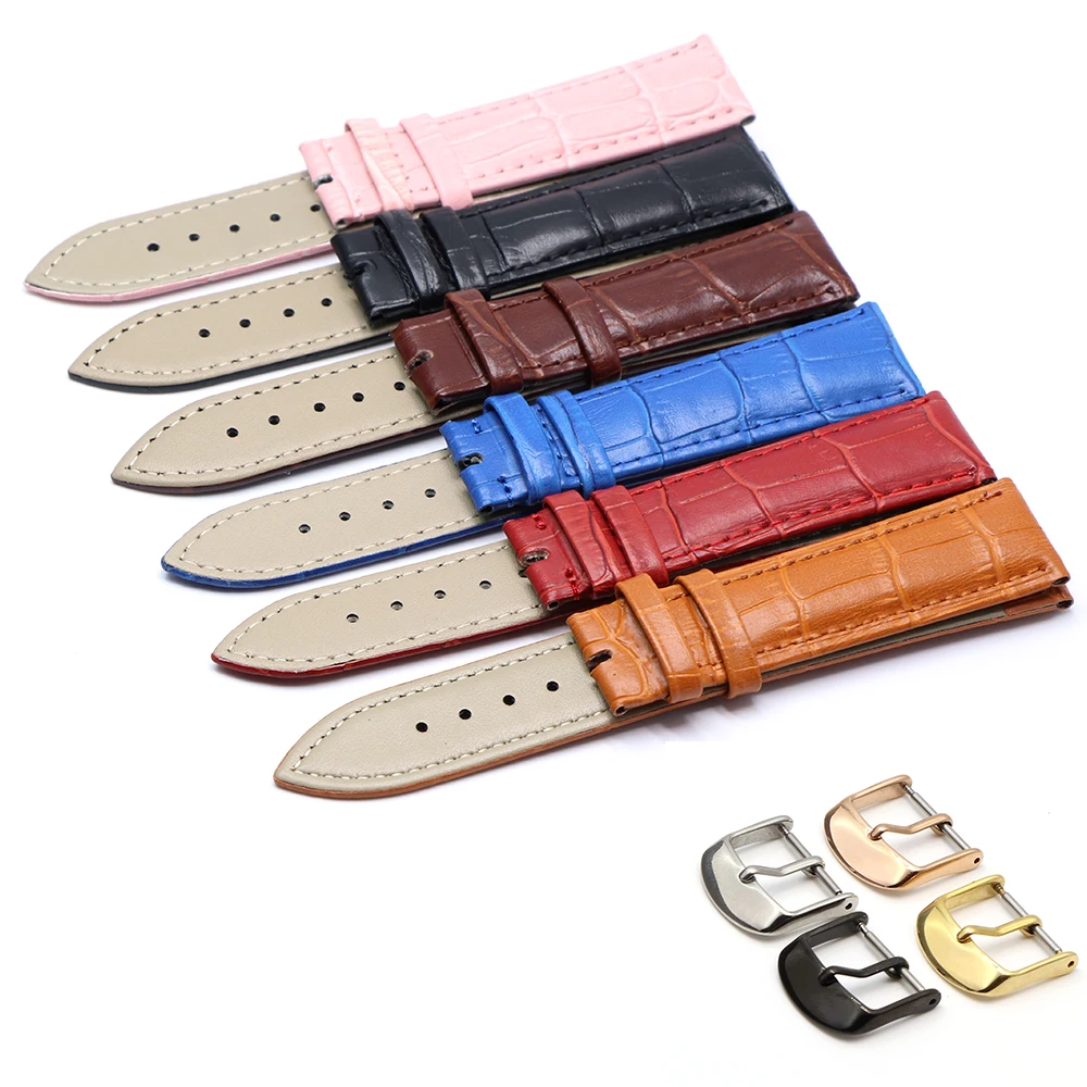 Strap 18mm 20m 22mm watch band 24mm Genuine Leather Strap Deluxe Strap Watch Strap Wristwatch Ladies Strap