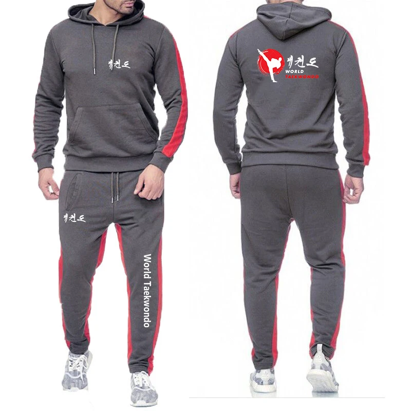WTF World Taekwondo Federation 2022 Men\'s New Hoodies Sportswear Fashionable Comfrtable Casual Hoodies Tops+Pants Harajuku Suit