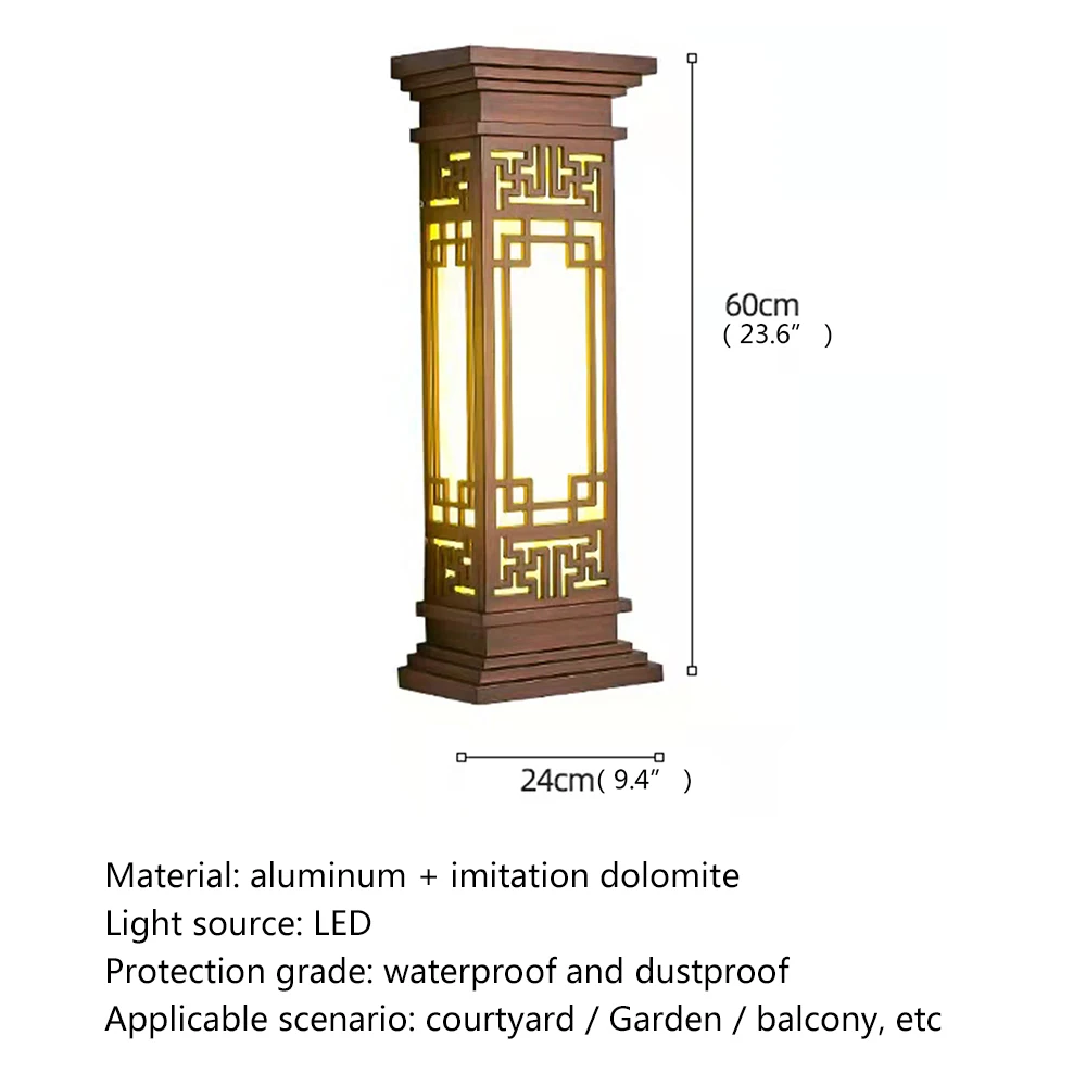 ULANI-Luz LED de estilo chino para exteriores, candelabros de pared, lámpara impermeable para el hogar, balcón, clásico