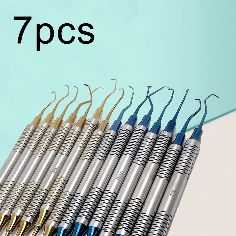 

Gracey Curette 7Pcs Set Dental Perio Scalers and Bone Curettes for Professional Dental Cleaning and Oral Health Care