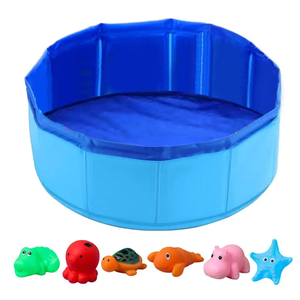 Piscina dobrável para banho de cachorro, brinquedo para piscina de gato com água de peixe, auto-jogo, brinquedos interativos para gatos, limpeza de animais de estimação, bacia de água