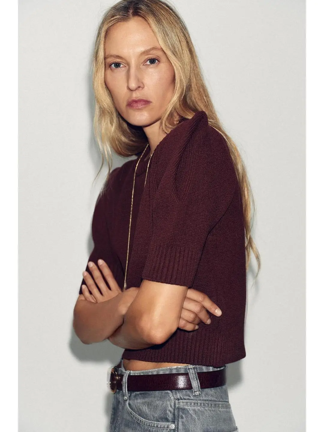 أوائل الخريف عارضة محبوك واسعة oulder ort Sve جولة Ne أعلى مشرق Tead جولة Ne محبوك أعلى للنساء