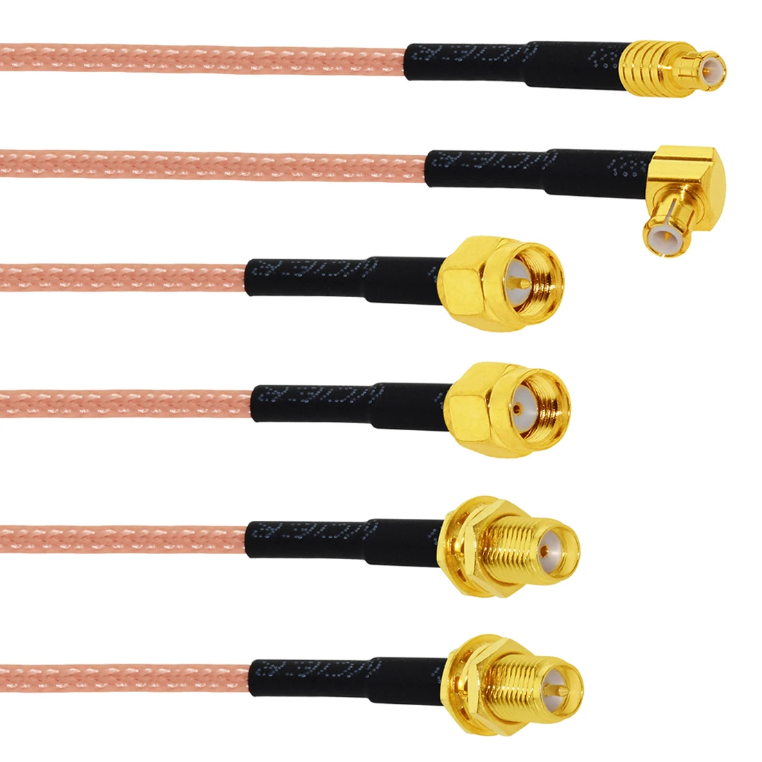 1 szt. Nowy SMA męski żeński przełącznik nakrętki MCX wtyczka prosty kąt prosty RG316 kabel koncentryczny Pigtail 15/30/50/100cm 6 "Adapter
