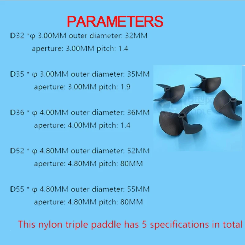 Rc เรือไนลอน 3 ใบมีดใบพัดสําหรับ 3 มม./4 มม./4.8 มม.เพลา Rc เรือ 3 ใบมีดพลาสติก Paddles ชิ้นส่วน DIY