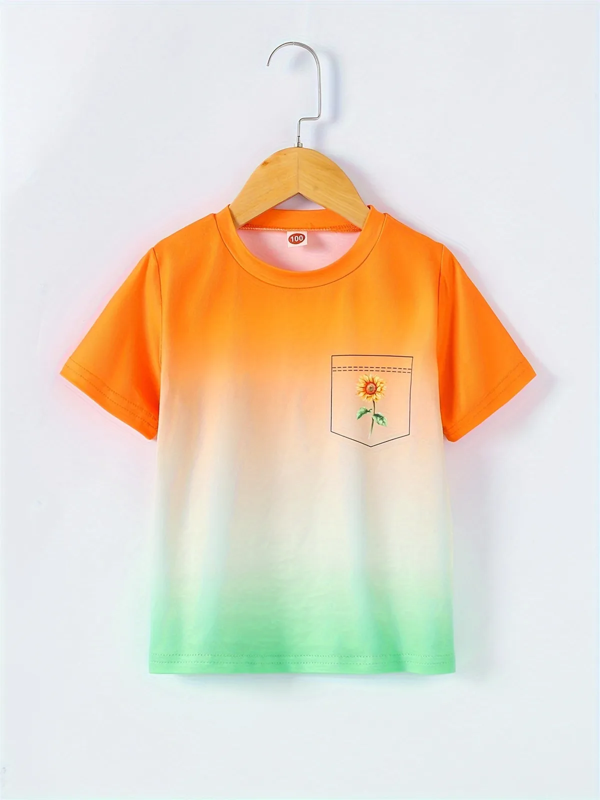 2024 Girl Summer Rainbow Tie Dye T-Shirt Short Sleeve Tee Top Crew Neck Clothes Child Girl Casual Outdoor Clothing Kids Tshirt