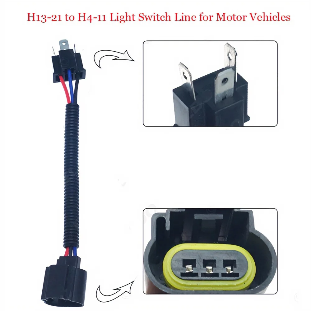 

H13-21 to H4-11 LED/HID Lamp-holder Cord Lamp-holder Adapter Chuck For Universal Auto Car Light Conversion Line