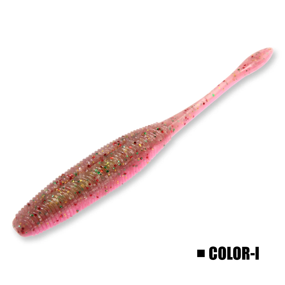 Spinpoler Stick Wurm Softbait Angelköder gesalzen gerader Schwanz 75 mm 90 mm 110 mm Perfekte Schwimmkunststoffe Dream Shot Soft 10 Stück