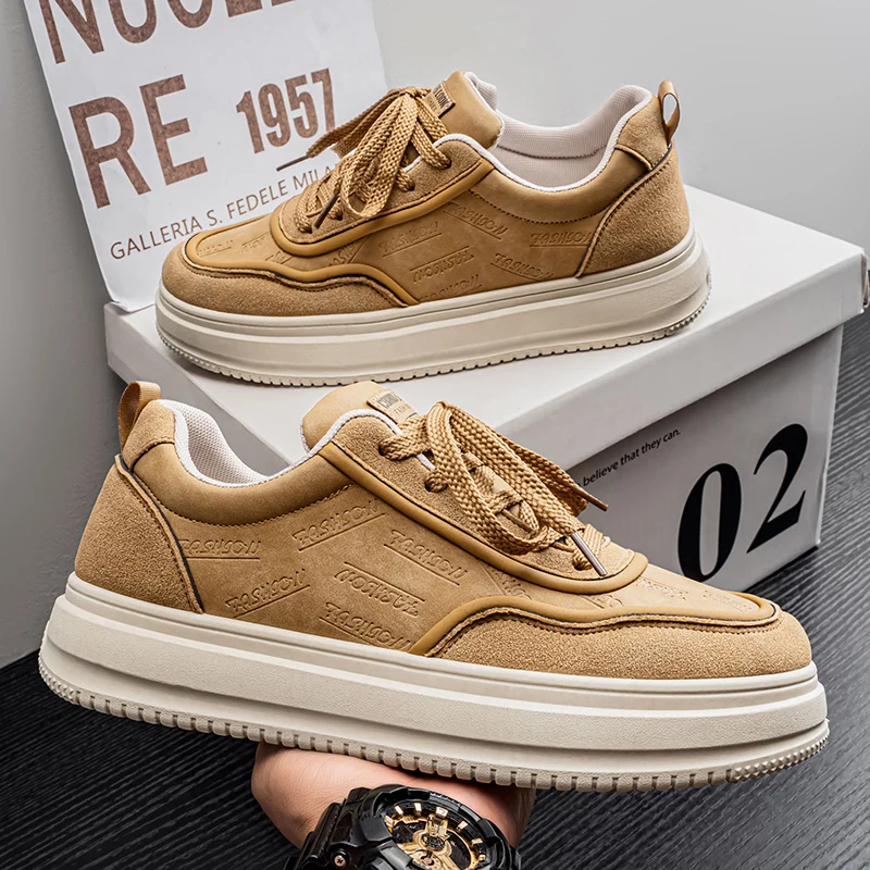 รองเท้าลำลองผู้ชาย ทนทานต่อการสึกหรอ เพิ่มความสูง กันลื่น ทันสมัย เข้าได้กับทุกชุด รองเท้ากีฬาฤดูร้อน