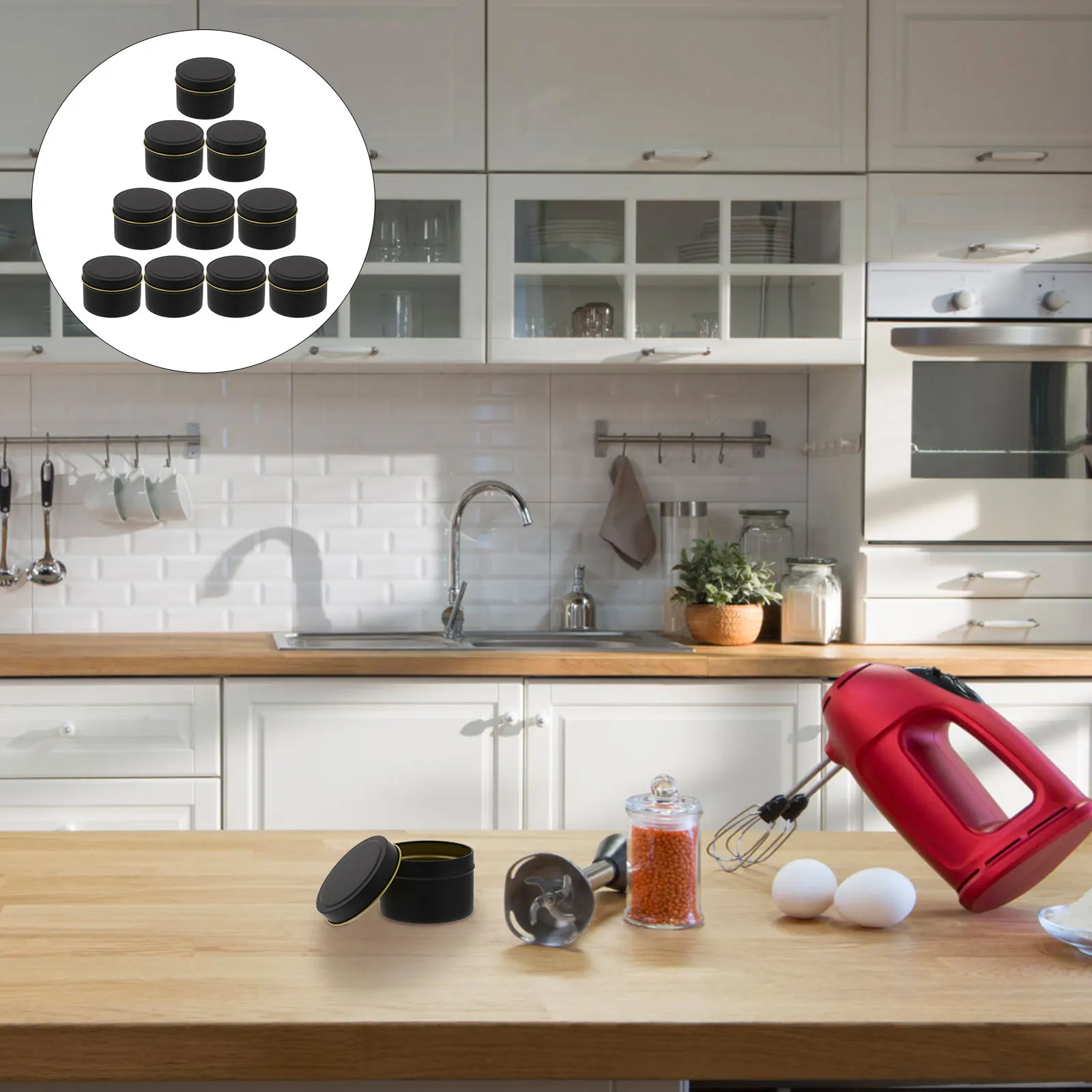 

1Set Tinplate Storage Can Sealed Design Aromatherapy Candy Gift Kitchen Seasoning Organizer Multiuse