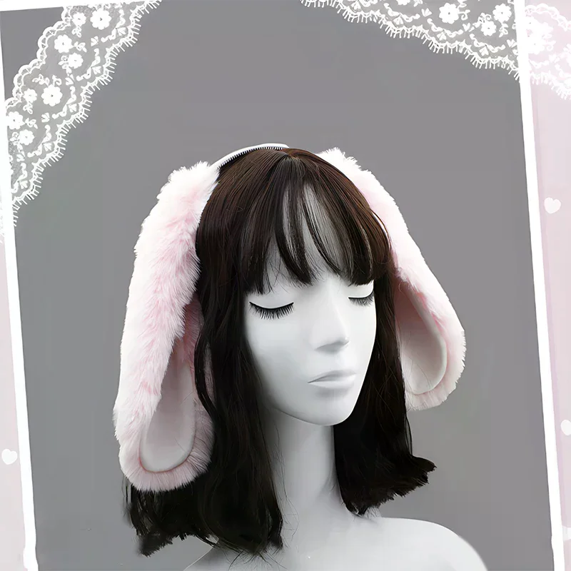 Cute Bunny Ears Headband Rabbit Hair Hoop Headwear Cosplay Costume Hair Accessories for Adults Party