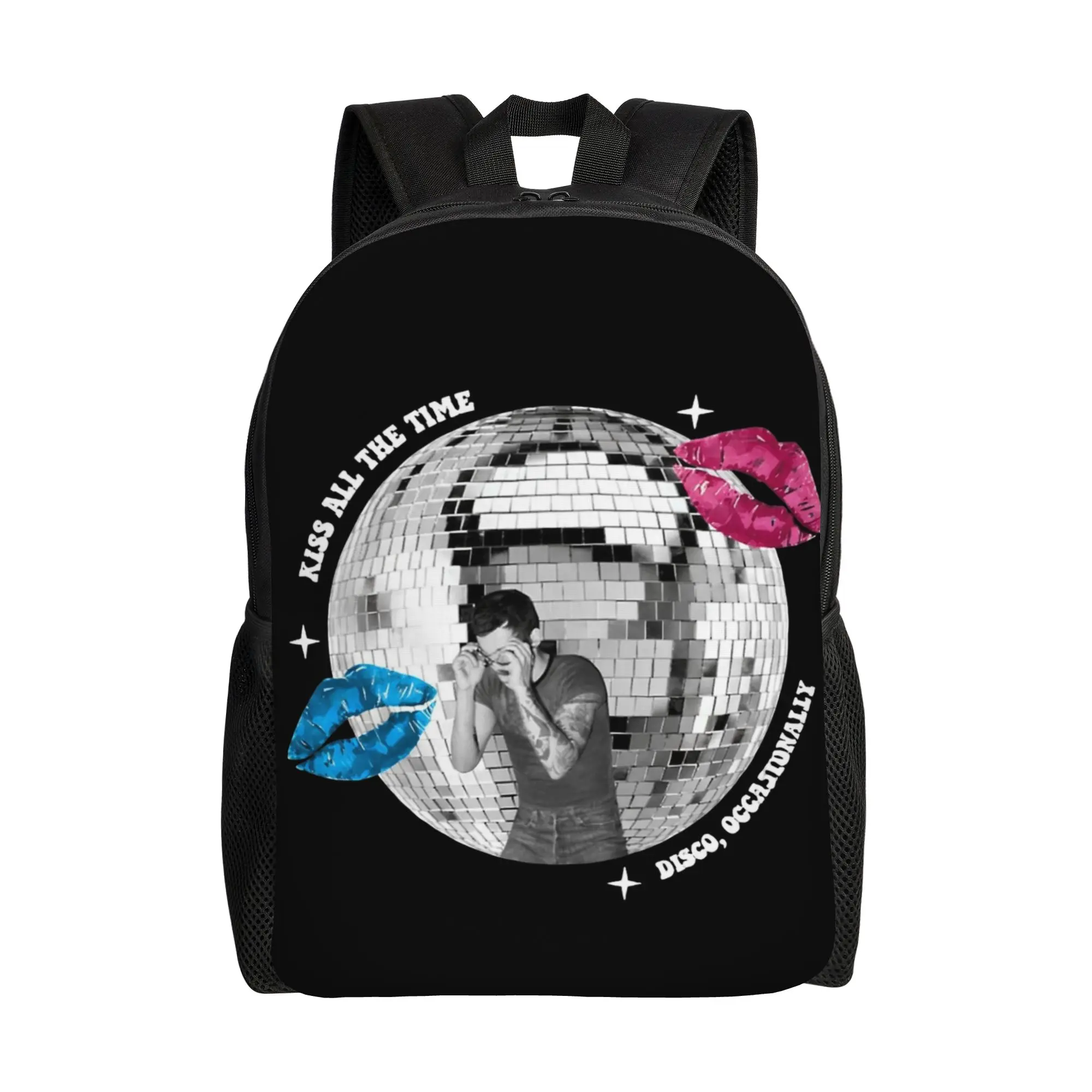 Harrys Styles Kiss All The Time Disco Occasionally Backpack for Men Women Teenage Student Work Daypack College Shoulder Bag Gift