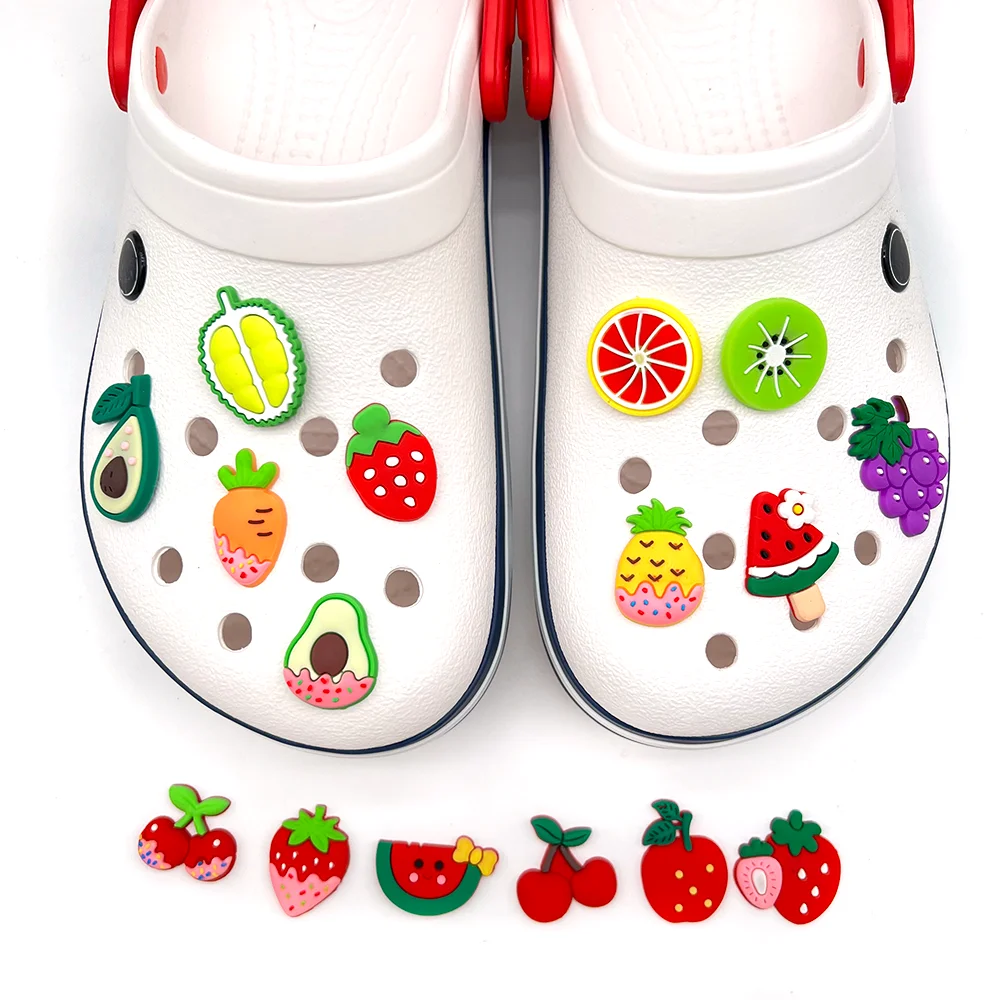 Collection de fruits, fraises et pastèques, breloques de chaussures pour sabots, sandales, décoration, accessoires de chaussures, breloques pour cadeaux pour amis