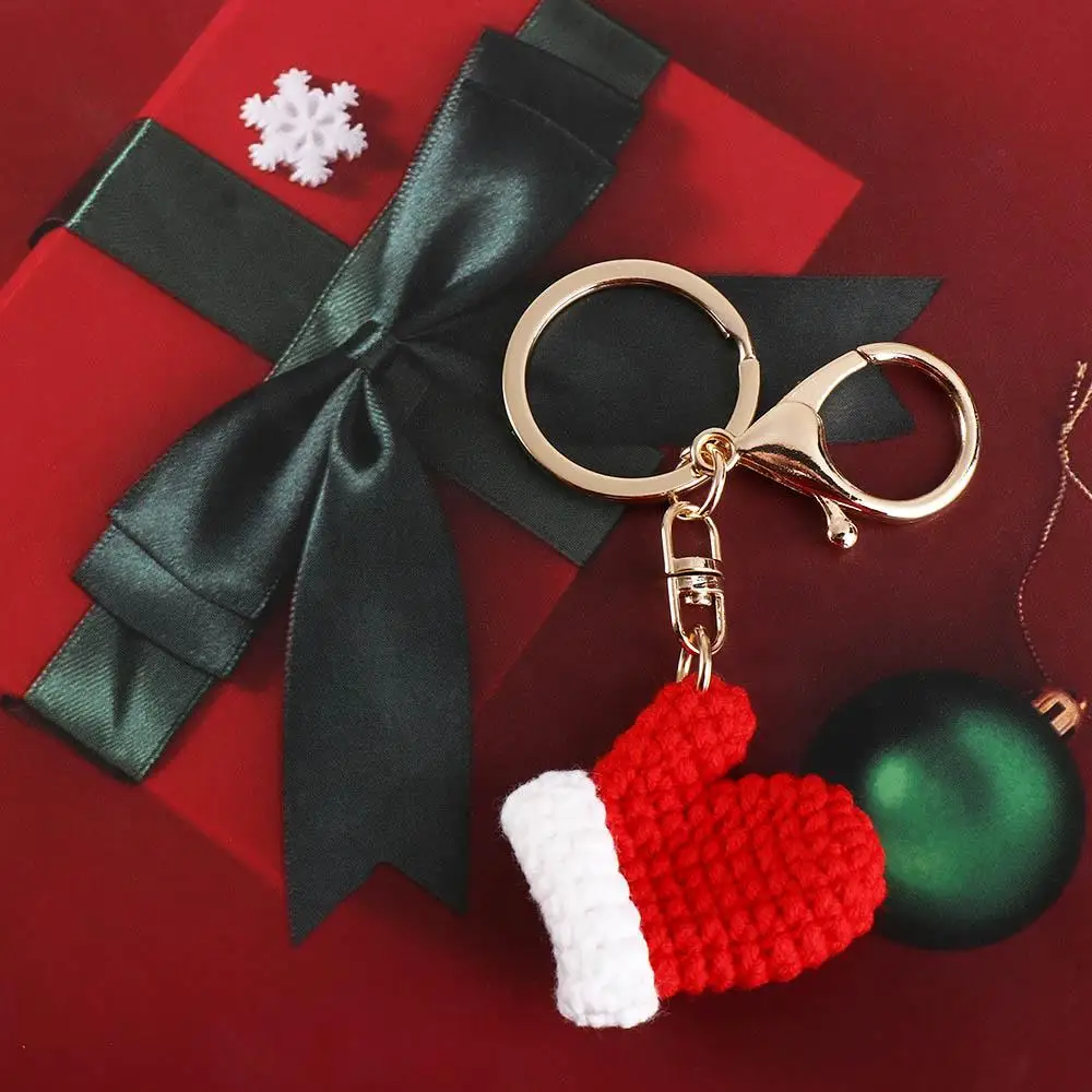 Glove New Year Present Children Gift Women Key Buckle Korean Style Key Ring Handmade Crochet Pendant Christmas Key Chain
