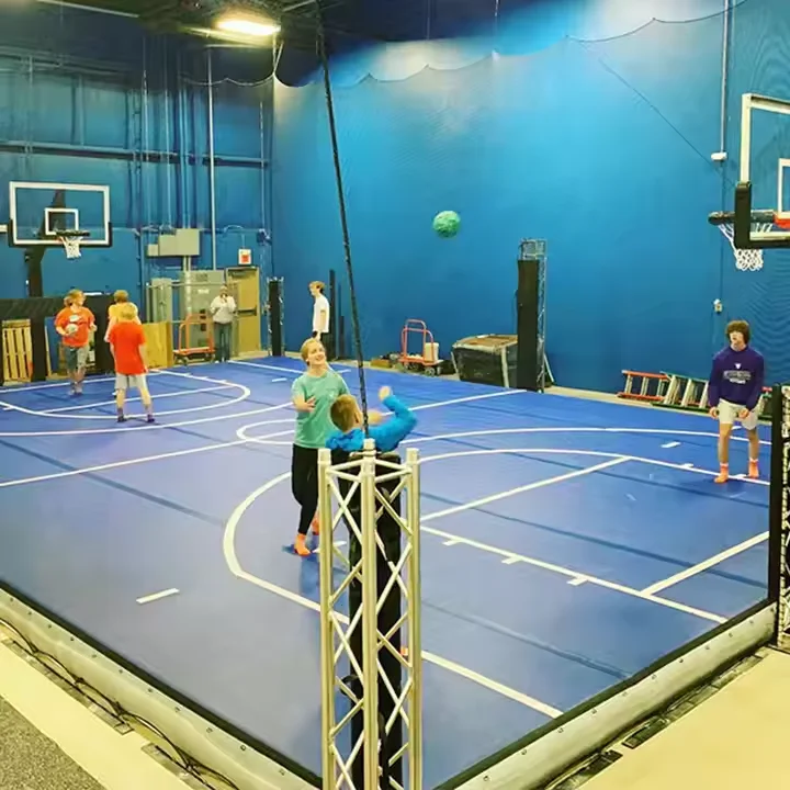Equipamento esportivo piso de quadra de basquete inflável quadra de basquete pista de ar trampolim caindo esteira