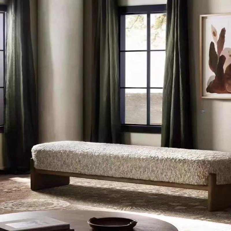 

Solid wood bedside stool wabi wind foyer cloakroom shoe changing bench living room bedroom sofa stool