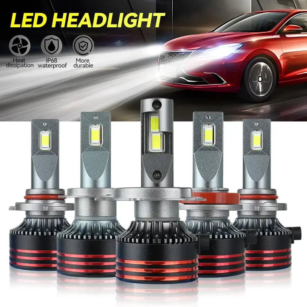 H1 H7 H11 H4 H3 9005 9006 LED Car Headlight Bulbs LED Lamp High Low Beam Bulbs Automobiles Lamp 12000LM 120W Lights White M8pro