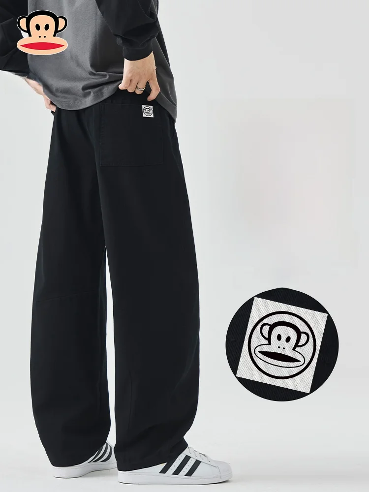 

PaulFrank Bla Pure Cotton Casual Pants Men's Spring Autumn Sle American Retro Loose Drapey Knife Straight Leg Trousers