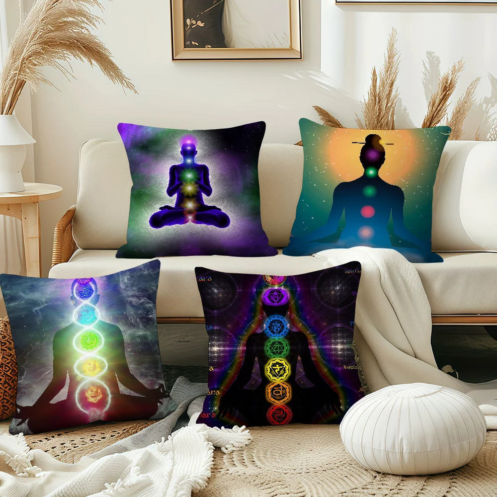 Funny Rainbow 7 Chakra cushion cover Pillow Cover Decoration Room Home Sofa living Office Car Nordic Simplicity
