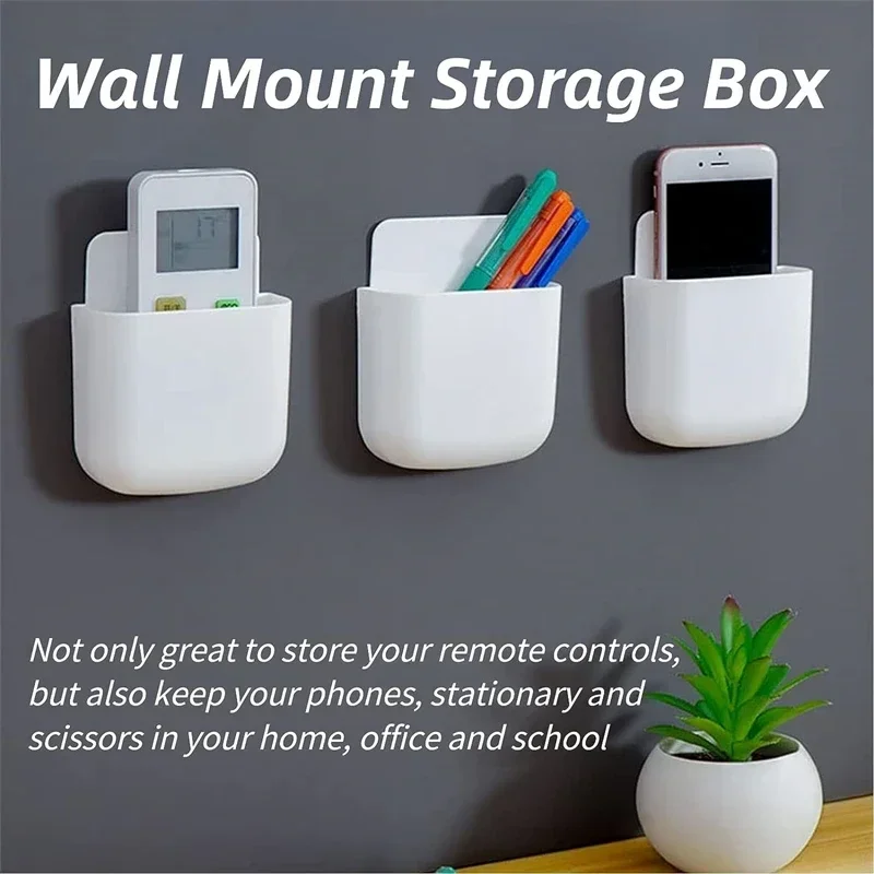 Multifunktionale Wandmontierte Aufbewahrungsbox Fernbedienung Handy-Organizer Steckerhalter Ohne Bohren für Zuhause und Büro – Detail 15