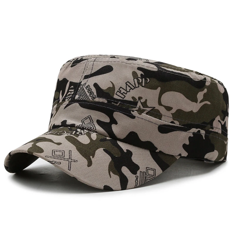 Training Cap Flat Top Men And Women Prop Caps Men's Outing Fashion Trendy Hats Camouflage Flat Top Hats