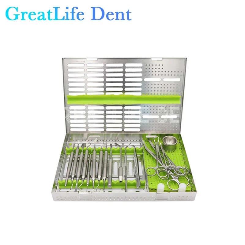 

GreatLife Dent 100% Original 18pcs Basic Instrument Set Dentium Implant Surgery Kit Dental Oral Surgery Kit Dental Surgery Kit