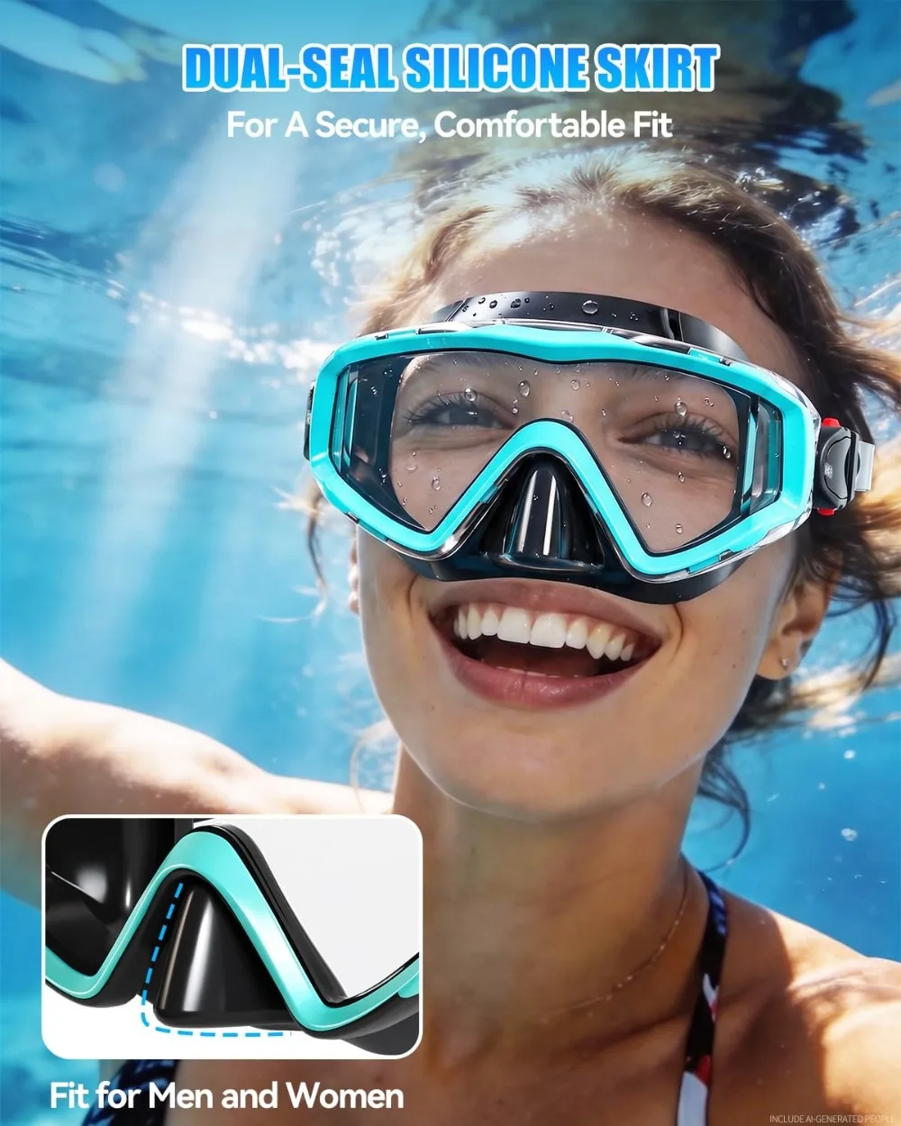 Swim Goggles for Adults Kids 220° Wide View Anti-Fog with Mesh Bag for Pool Beach view 5