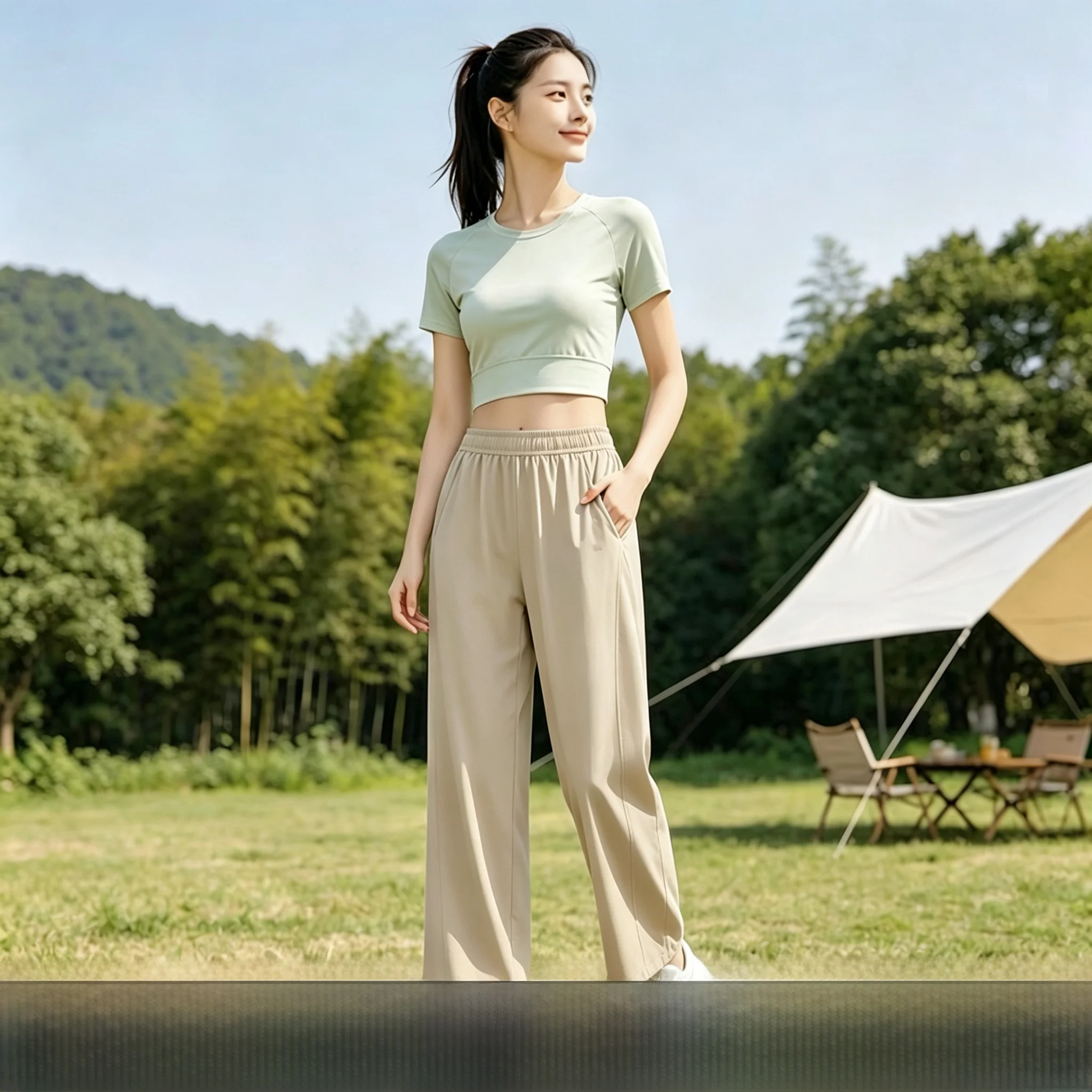 

High Elastic Straight Leg Sun Protection Pants Women's Commute to Work Machine Washable Anti-Wrinkle Breathable Dry Cool Feel...