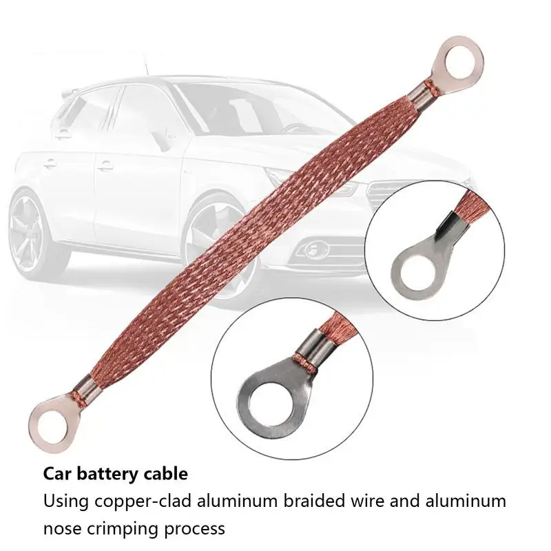 Vehicle Grounding Straps Automotive Braided Ground Wire Ring Terminals Universal Reinforced Ground Engine Cable Strap For Most