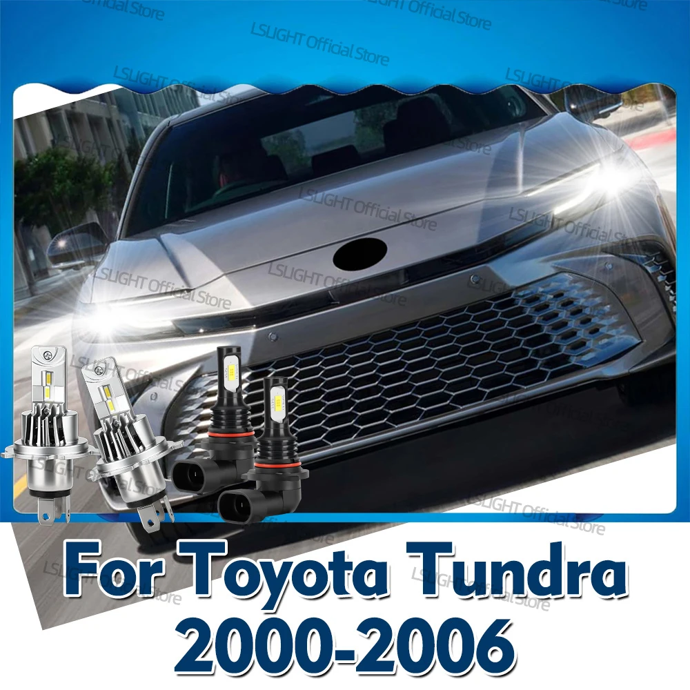 

2/4 шт. передних фар для автомобиля, противотуманные лампы 6000K для Toyota Tundra 2000-2006, беспроводные светодиодные фары 30000LM