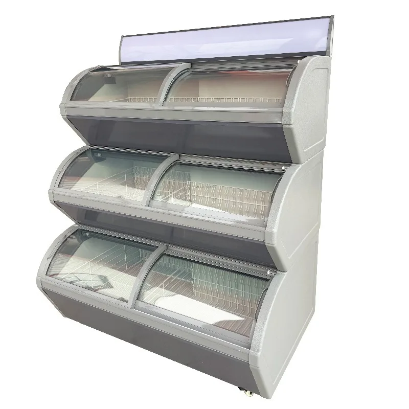

Specialized Large Capacity Transparent Customizable Air-Cooled Ice Cream Display Cabinet Digital LED Supermarket Frozen Foods