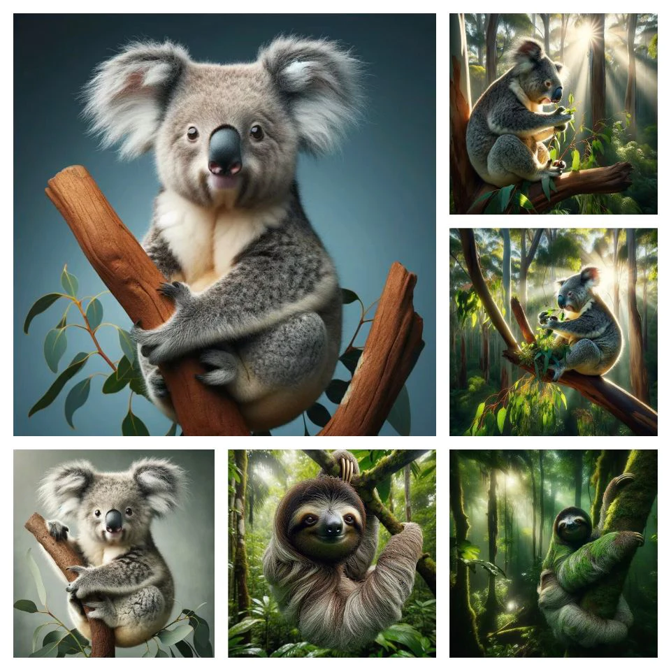 Diamond Painting Sloth Koala Australia Animals DIY Cross Stitch Sticker Diamond Embroidery Round Diamond Mosaic Handmade Gift