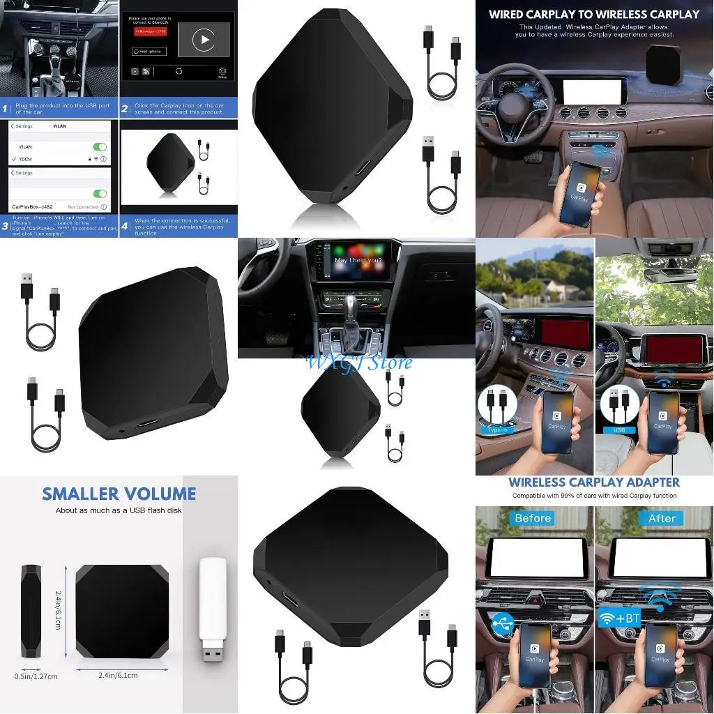 

37JE Portable Converter Box Wireless Connection Adapter ABS Wireless Solution Durable