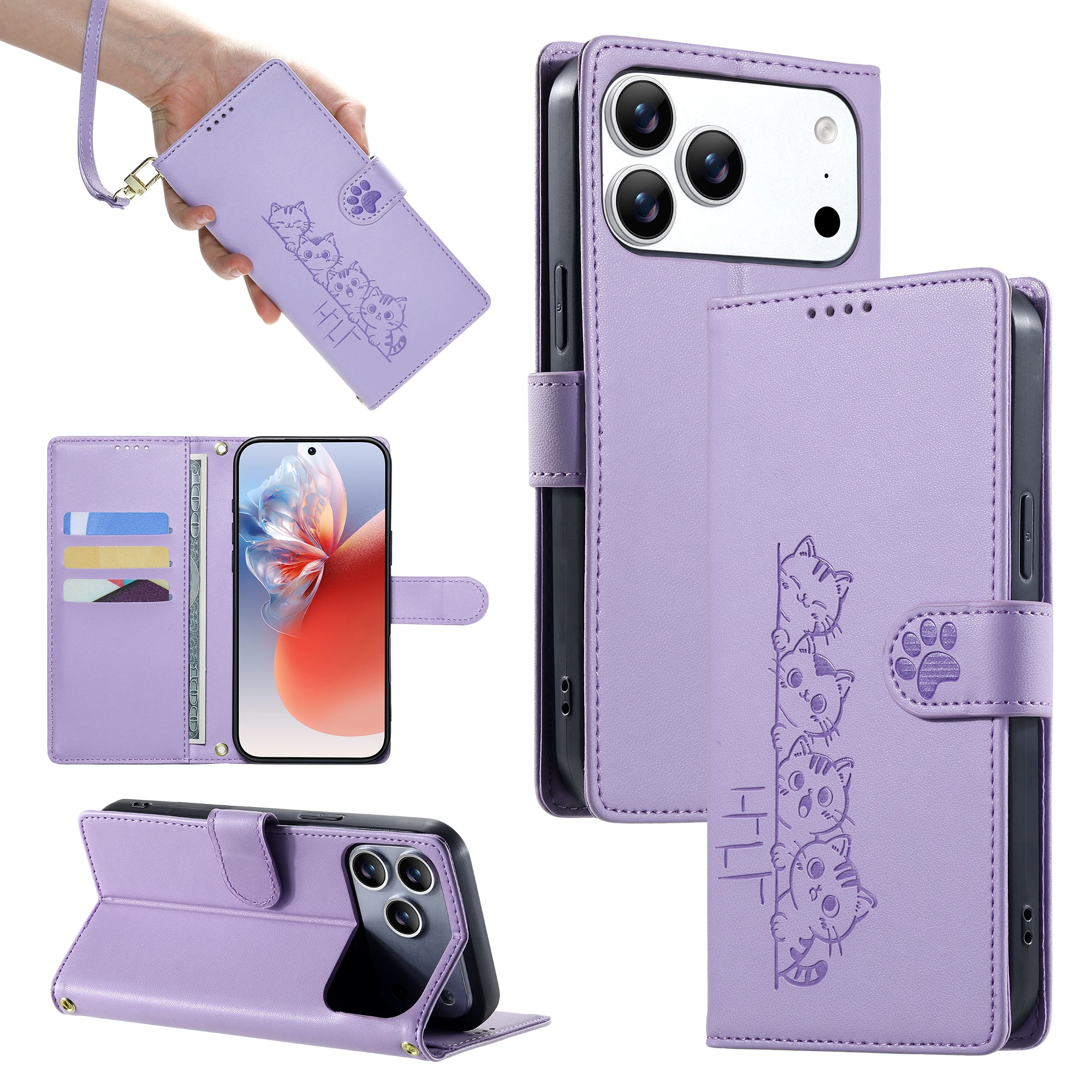 Huawei Nova 12 - Crossbody lederen flip case voor Huawei