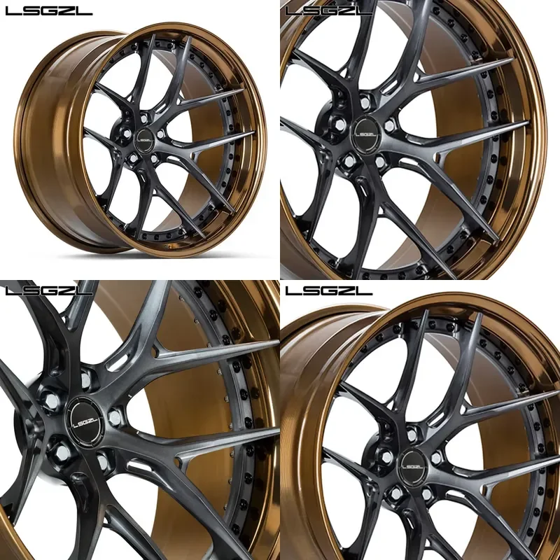 i LSGZL Custom 2 Piece Forged Wheel 20 22 24 26 Inch Wheel Sport Jante 5x130 5x114.3 5x120 Passenger Car Wheels for