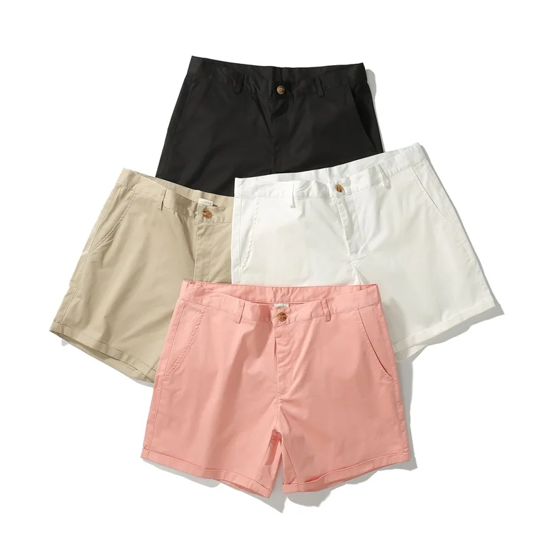 Mann Shorts Sommer Baumwolle Mitte Taille Männlichen Elastische Taille Casual Business Männer Shorts