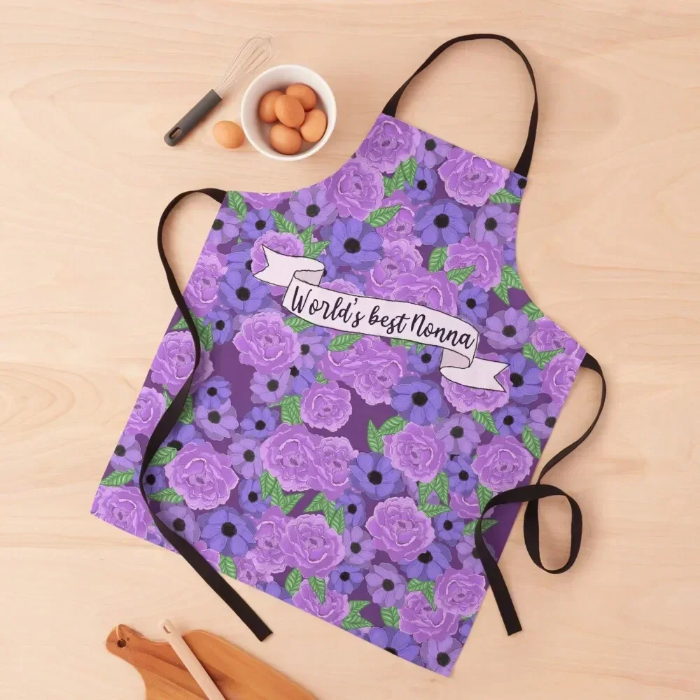 

Nonna flowers Apron women's work japanese woman Kitchen New 2022 Year Apron