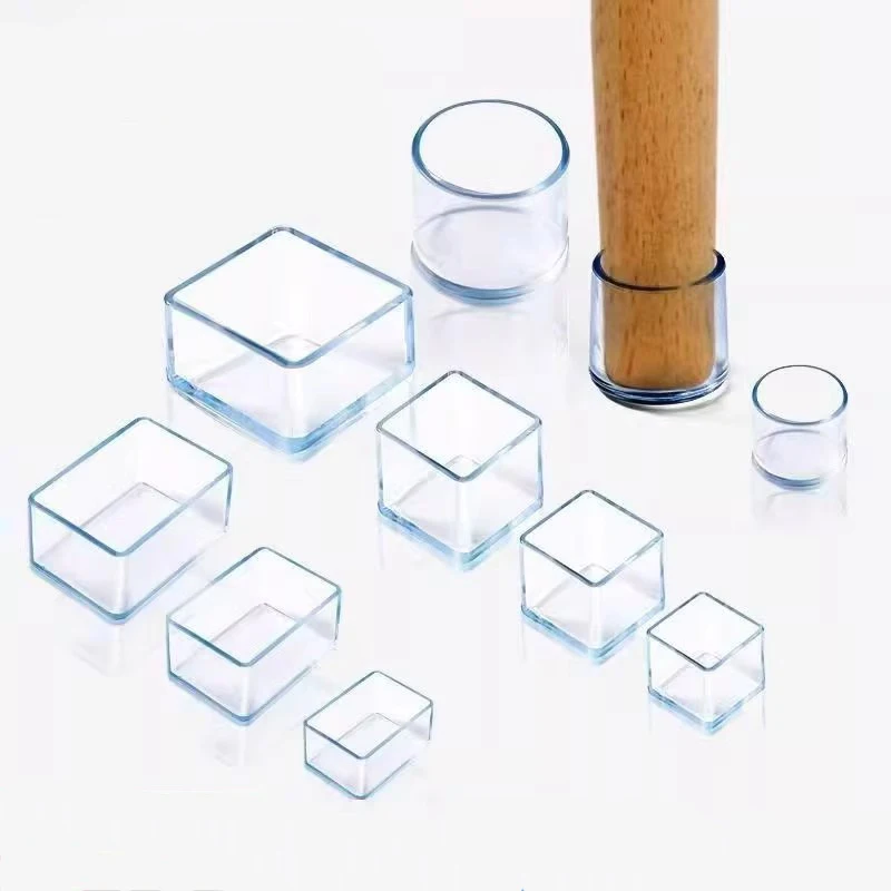 

Furniture Leg Foot Protector Transparent Table and Chair Foot Cover PVC Wear-resistant Cap Noise Reduction Protect Floor