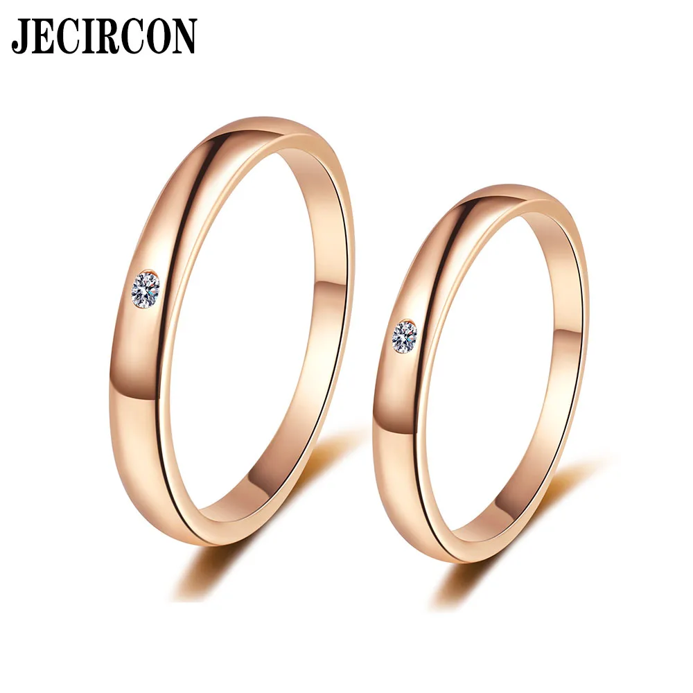 

JECIRCON 925 Sterling Silver Moissanite Ring Champagne Gold Couple Ring Unisex Mini Single Diamond Simple Versatile Fine Jewelry