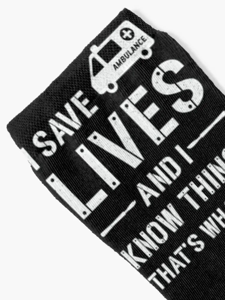 I Save Lives Ambulance Driver Paramedic Emergency Socks Funny Gift Happy Socks Men